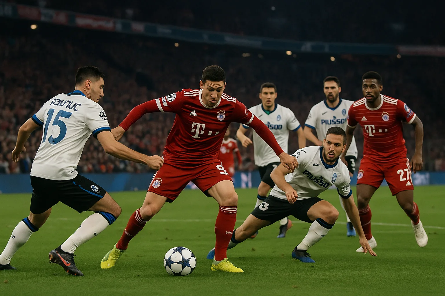 Affiche du match de Ligue des Champions entre le Bayern Munich et l’Atalanta Bergame