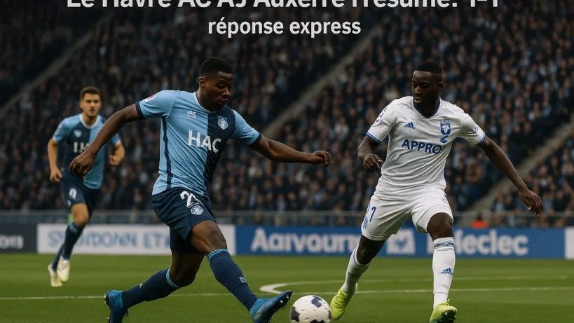 Le Havre AC AJ Auxerre résumé : 1-1, réponse express