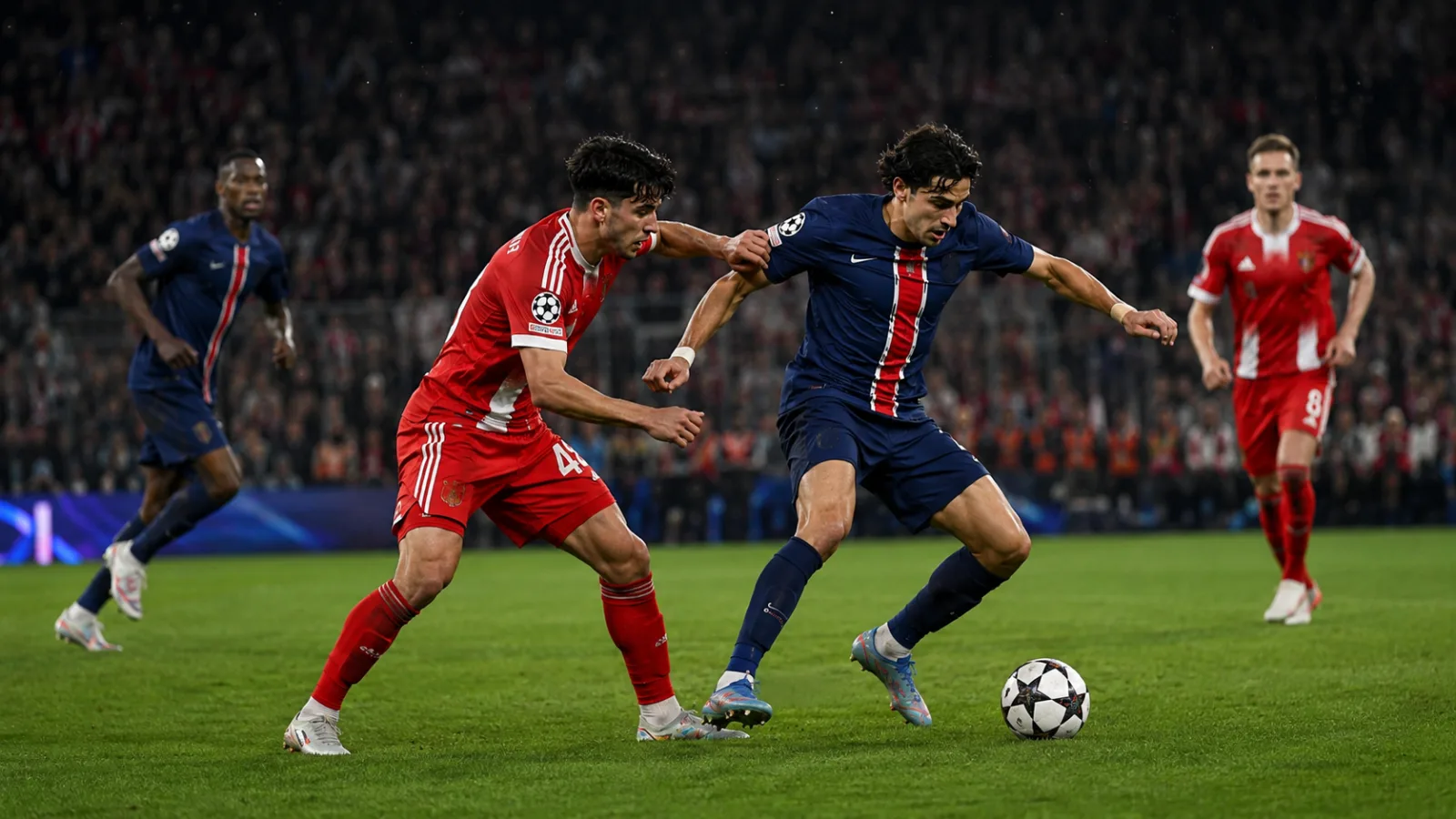 Bayern München Paris Saint-Germain action de jeu pendant le nul 1-1