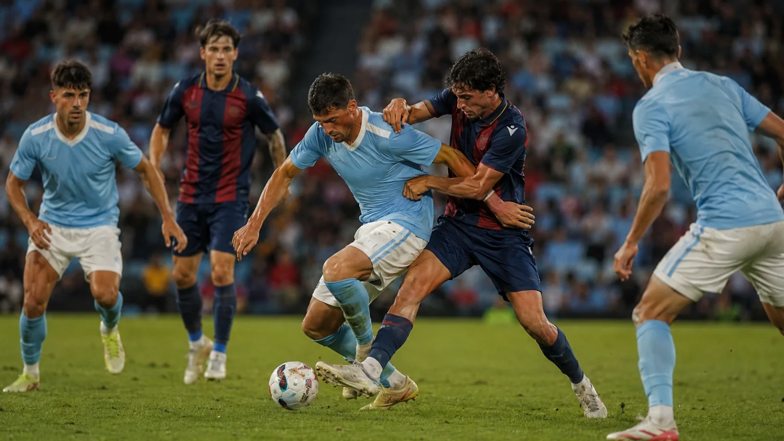 Celta de Vigo Levante UD - duel intense au milieu de terrain en Liga