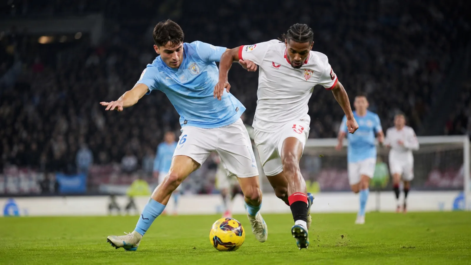 Celta de Vigo Sevilla duel au milieu de terrain pendant le match de Liga 2026