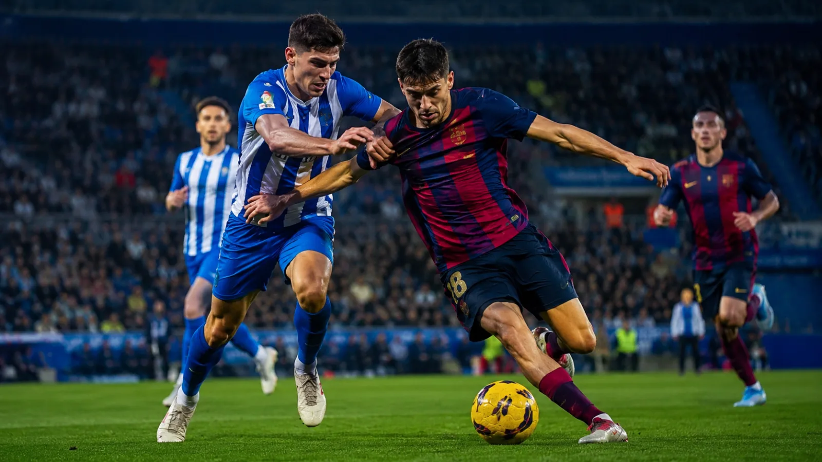 Deportivo Alavés Barcelona - duel intense pendant le match de Liga à Mendizorroza
