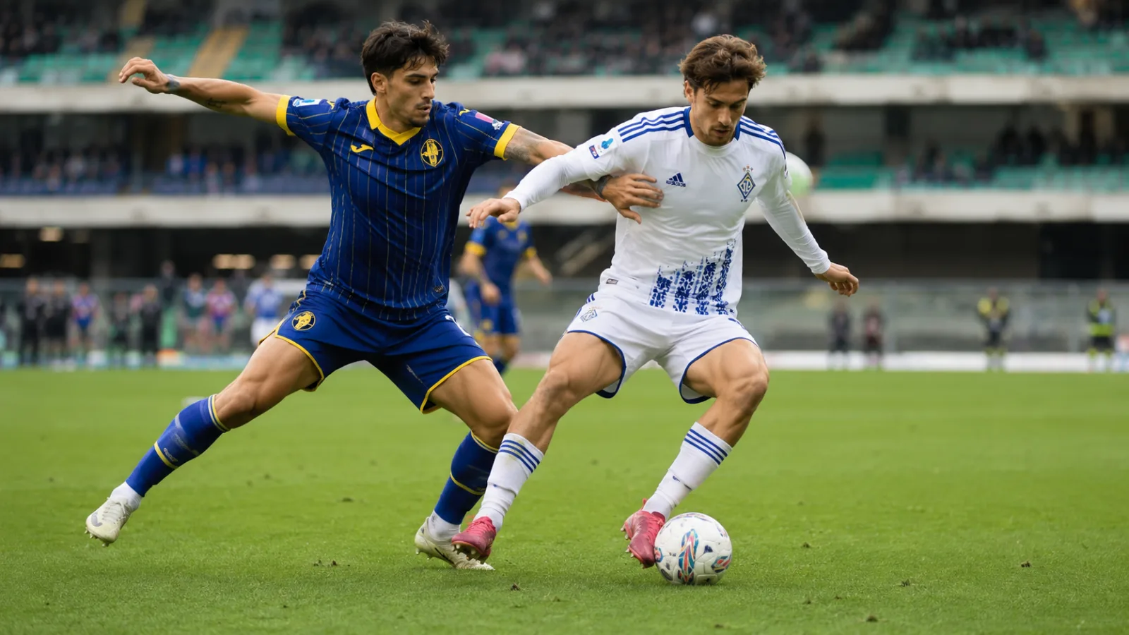 Hellas Verona Como 1907 - duel au milieu de terrain en Serie A