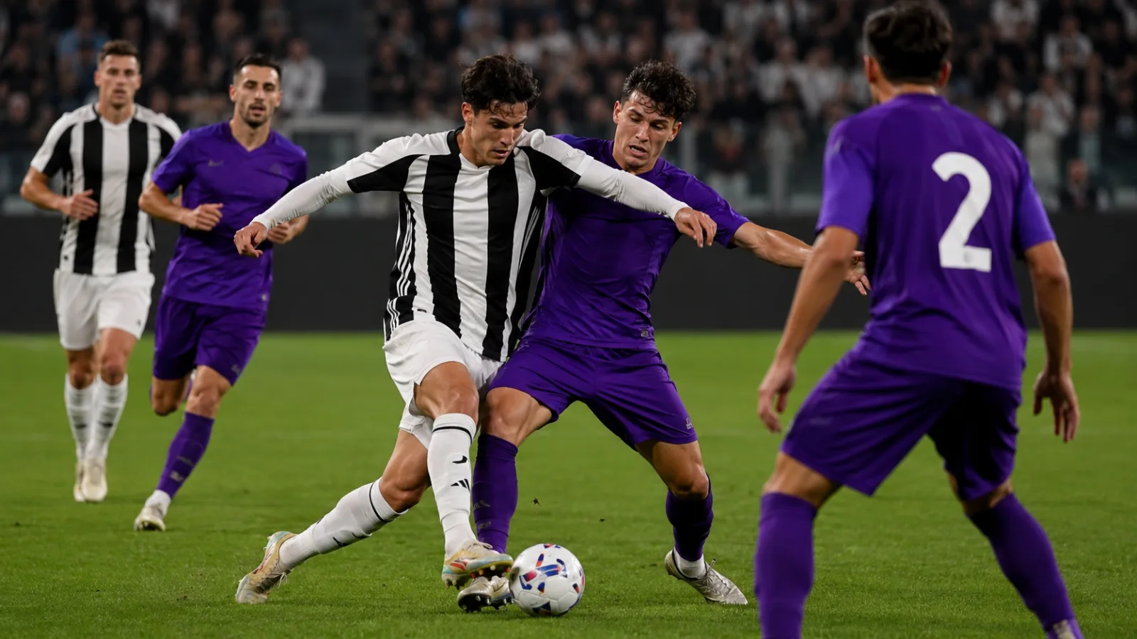 Juventus ACF Fiorentina : la Viola frappe fort à Turin - action de match en Serie A entre la Juventus FC et l’ACF Fiorentina