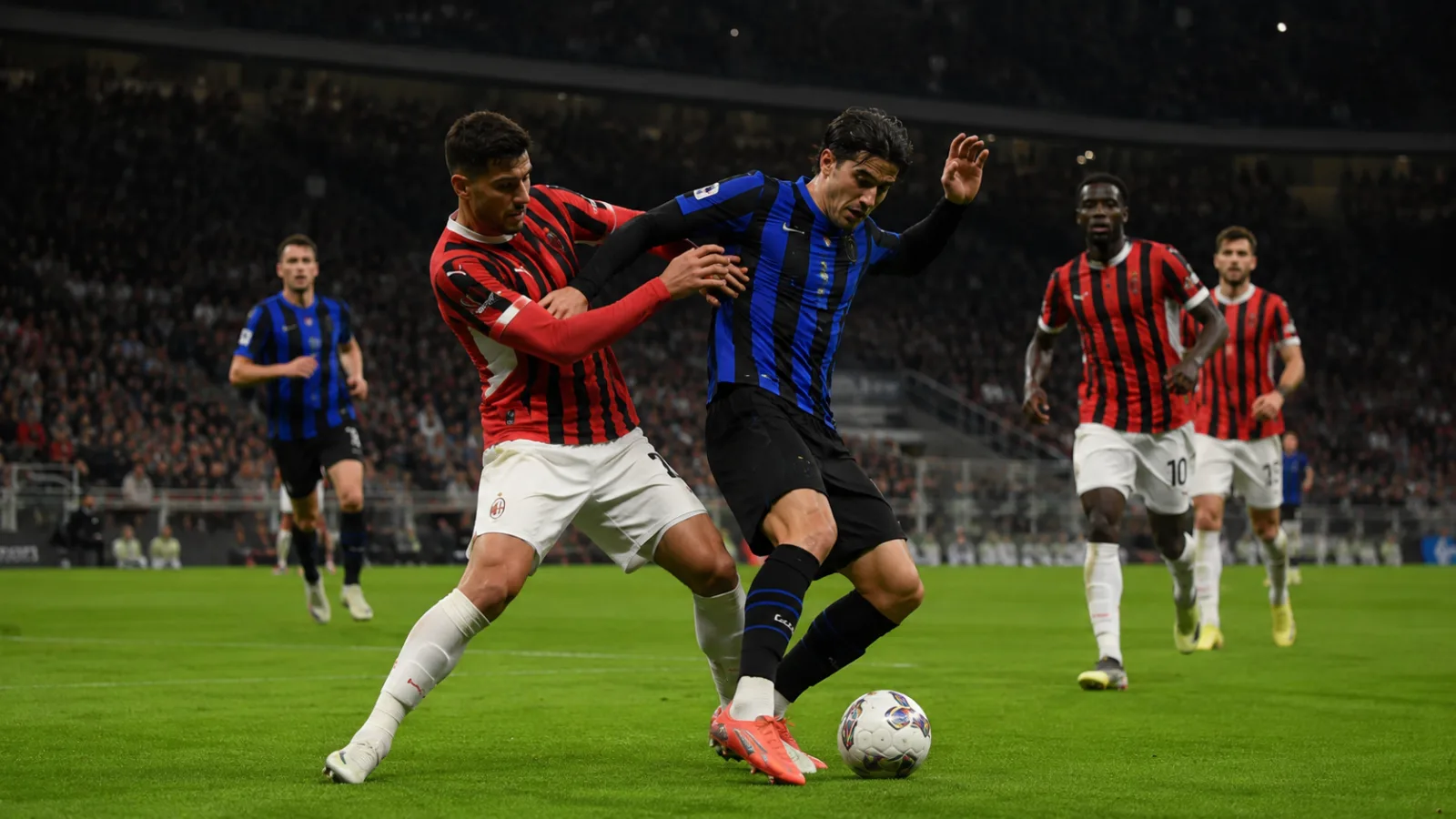 Milan Atalanta - duel intense au milieu de terrain pendant AC Milan Atalanta BC