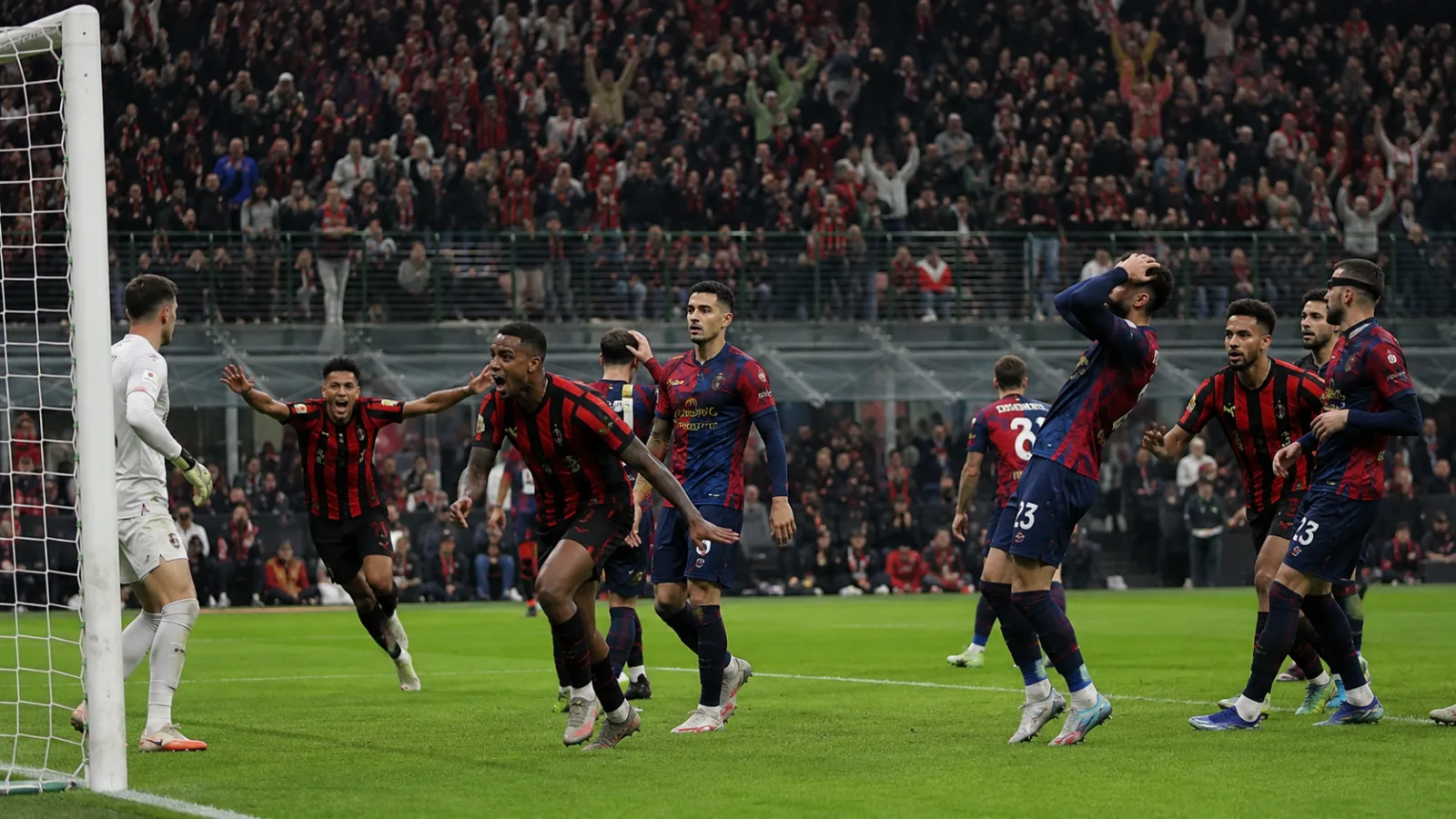 Milan Cagliari Calcio : action décisive de Cagliari face à l'AC Milan
