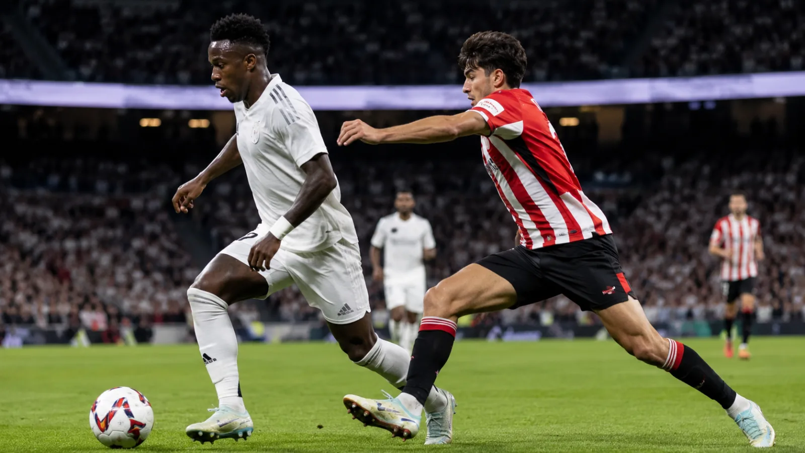 Real Madrid Athletic Club - duel de Liga entre le Real Madrid et l’Athletic Club au milieu de terrain