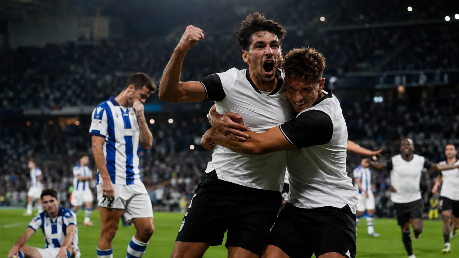 Real Sociedad de Fútbol Valencia - célébration de Valencia après le but décisif