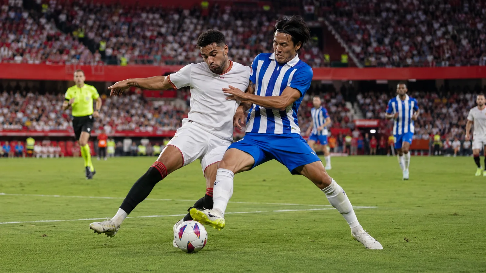 Sevilla RCD Espanyol de Barcelona duel intense pendant le match de Liga