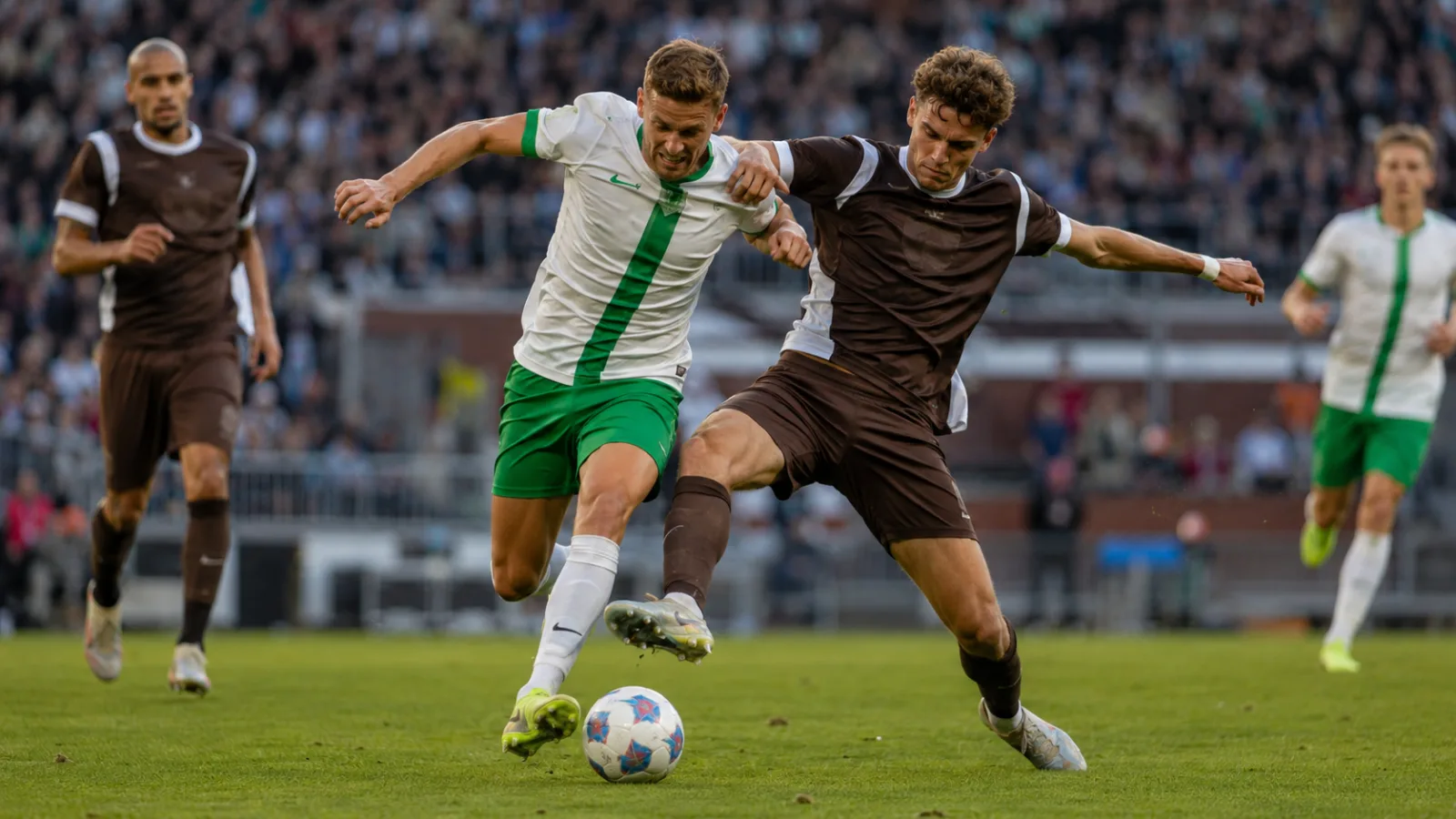 St. Pauli 1910 Wolfsburg, duel intense pendant le match de Bundesliga