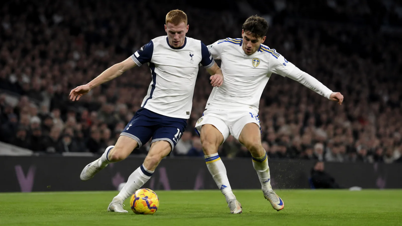 Tottenham Hotspur Leeds United - duel éditorial réaliste entre Tottenham et Leeds