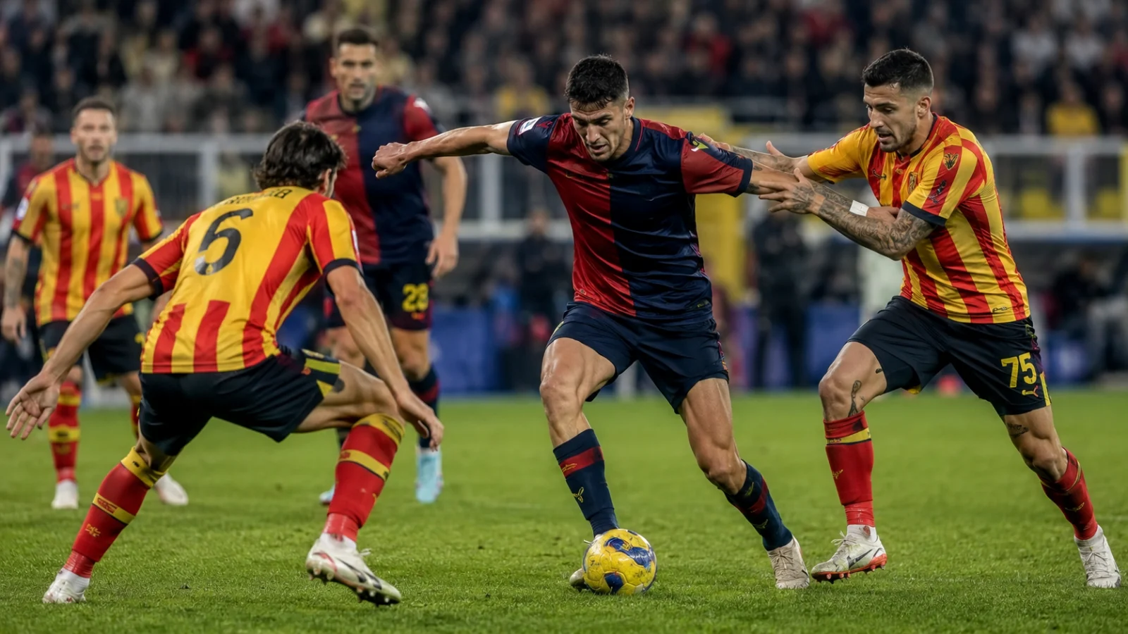 US Lecce Genoa CFC - duel intense entre Lecce et le Genoa pendant le match de Serie A