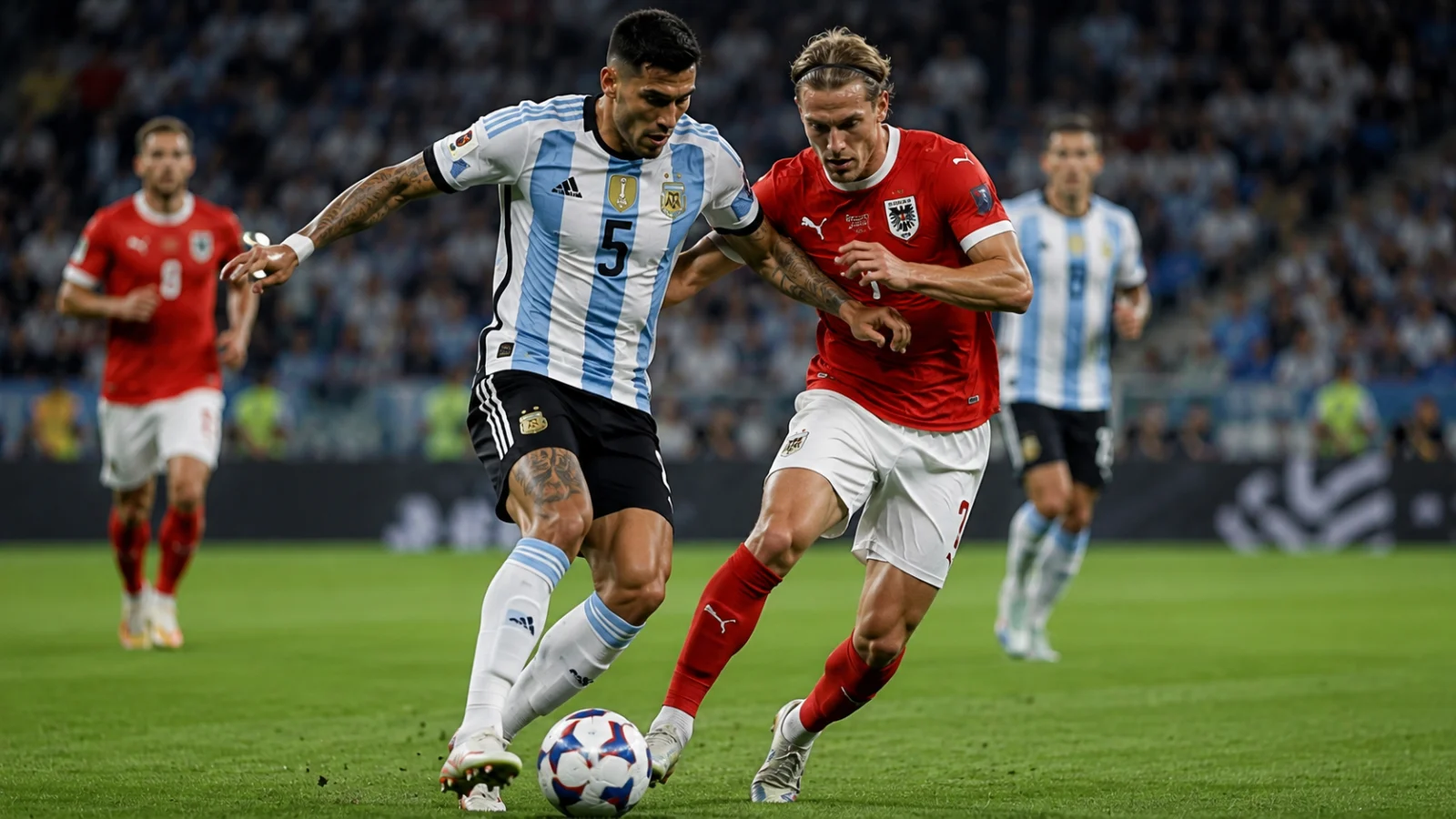 Argentina Austria : duel au milieu de terrain lors du match du Mondial 2026
