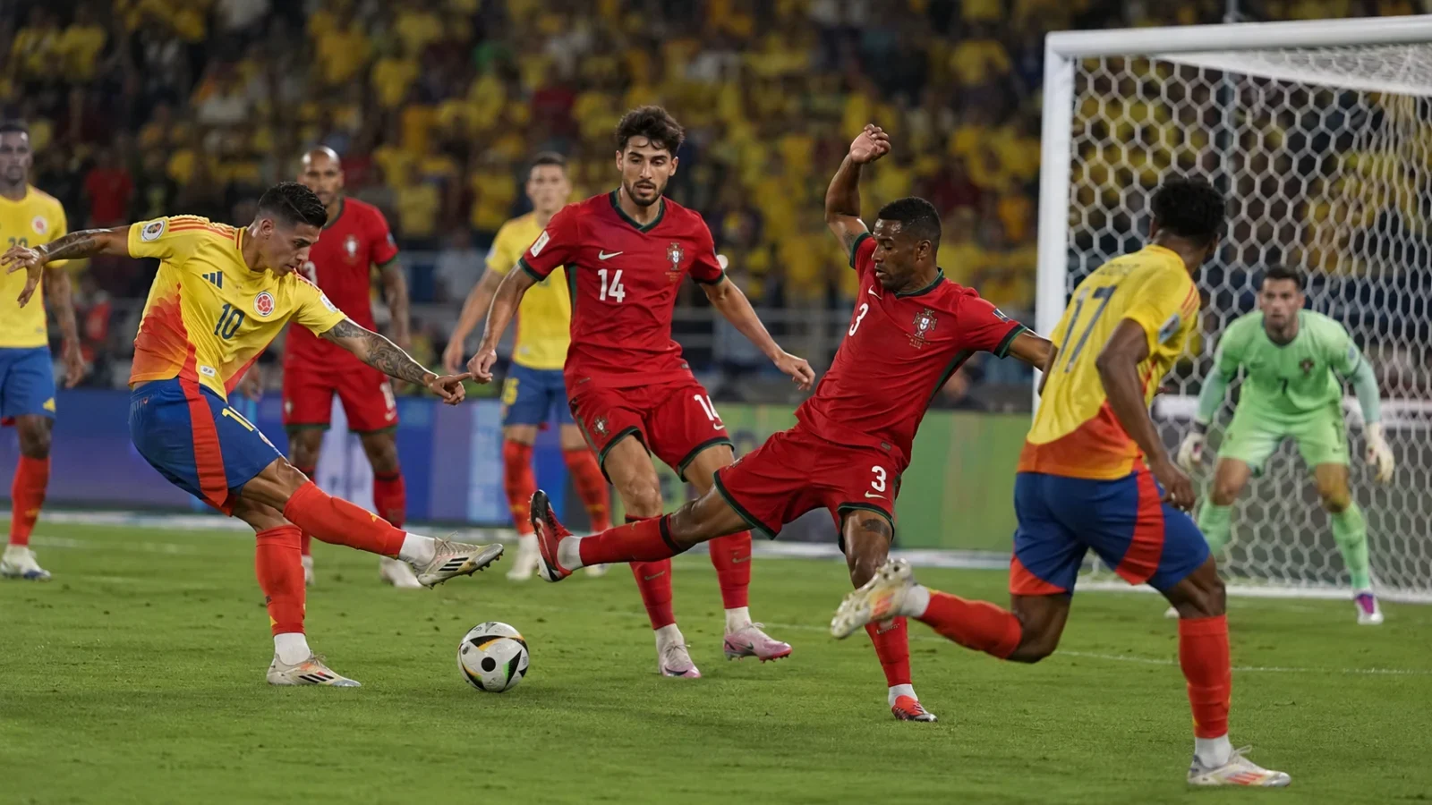 Colombie Portugal - action de match entre les sélections en 2026