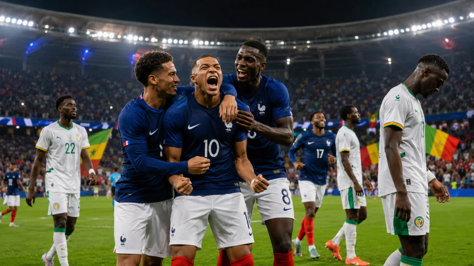 France Senegal - duel intense entre la France et le Sénégal dans un match d'équipes nationales