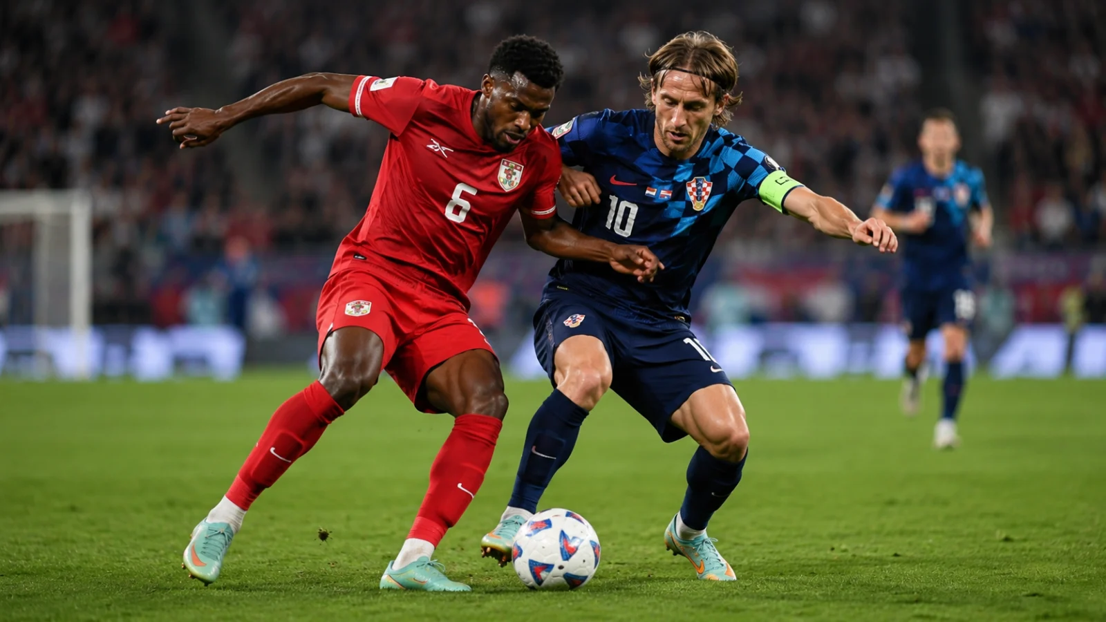 Panama Croatia duel au milieu de terrain pendant le match international