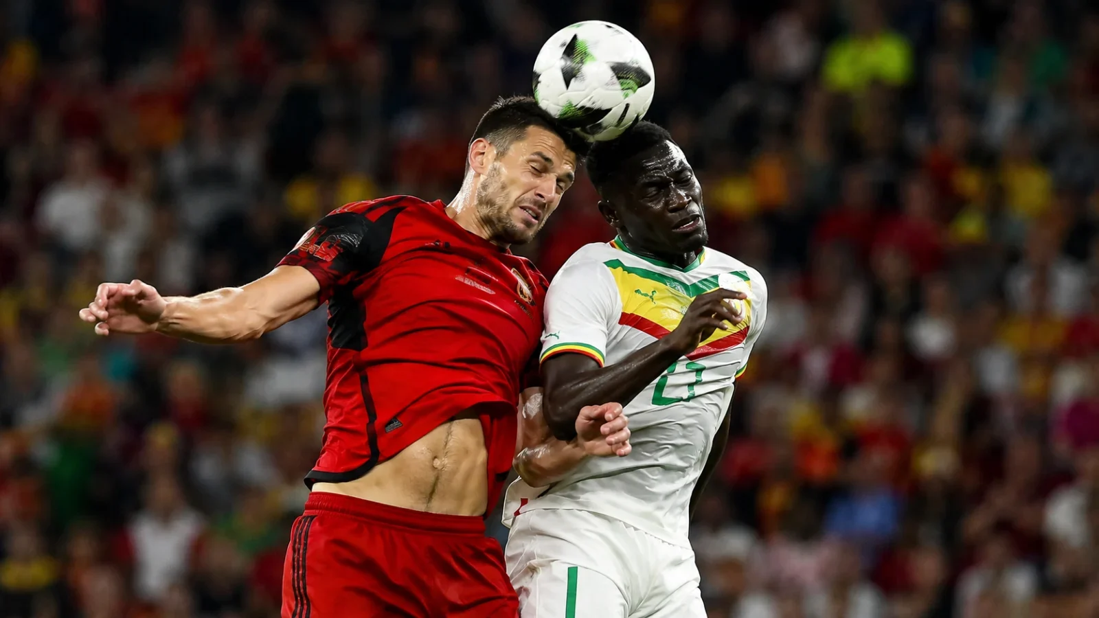 Belgique Sénégal - action disputée pendant le résumé du match
