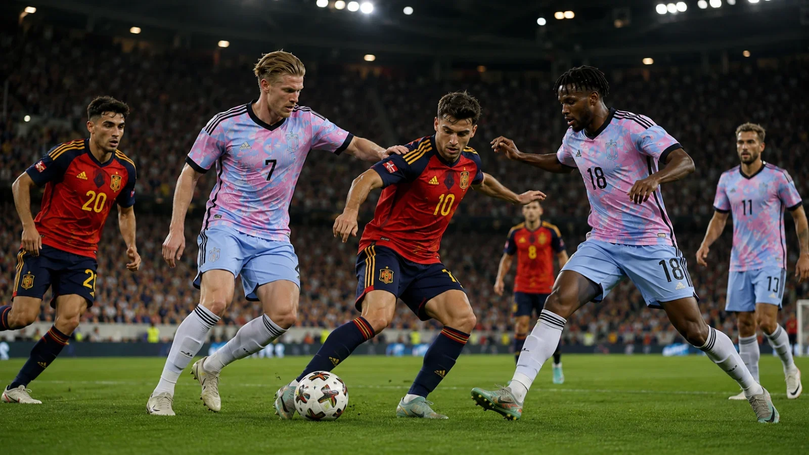 Espagne Belgique duel au milieu de terrain dans le résumé du match