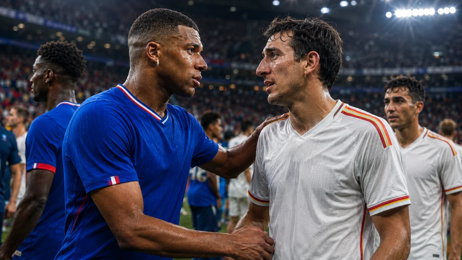 France Espagne - action de jeu entre la France et l'Espagne en Equipes nationales