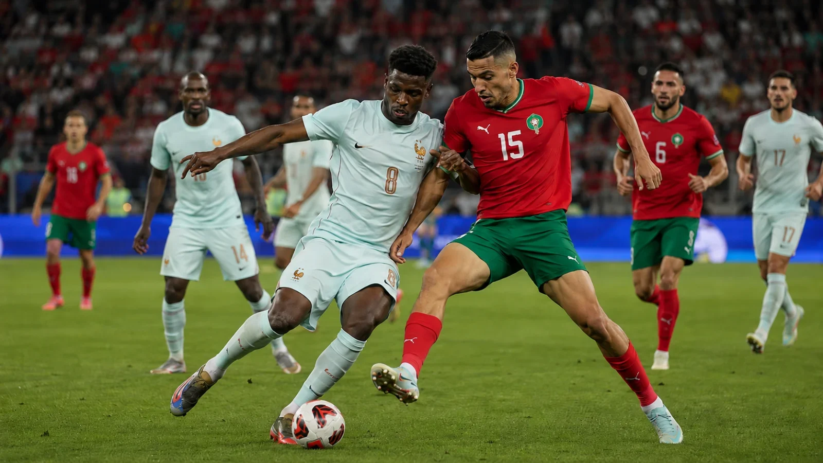 France Maroc duel de match entre les Bleus et le Maroc
