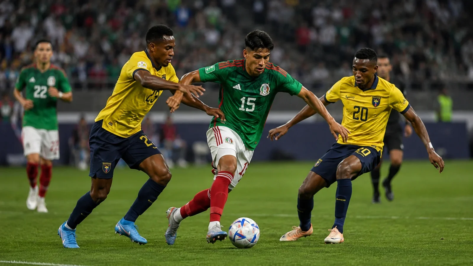 Mexique Équateur action de match entre les deux sélections