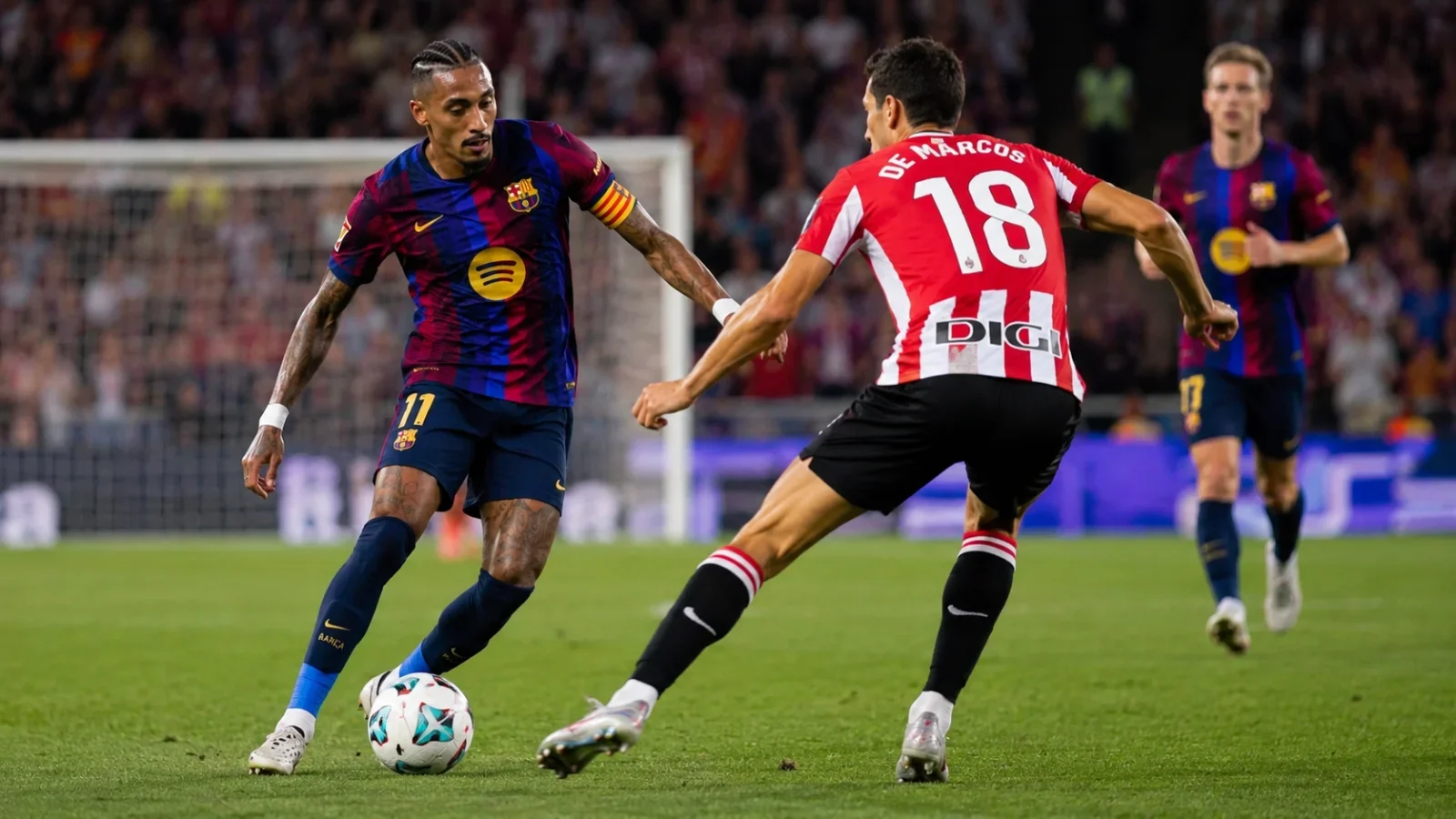 Barcelona Athletic Club action de Liga dans un match contrôlé par le Barça