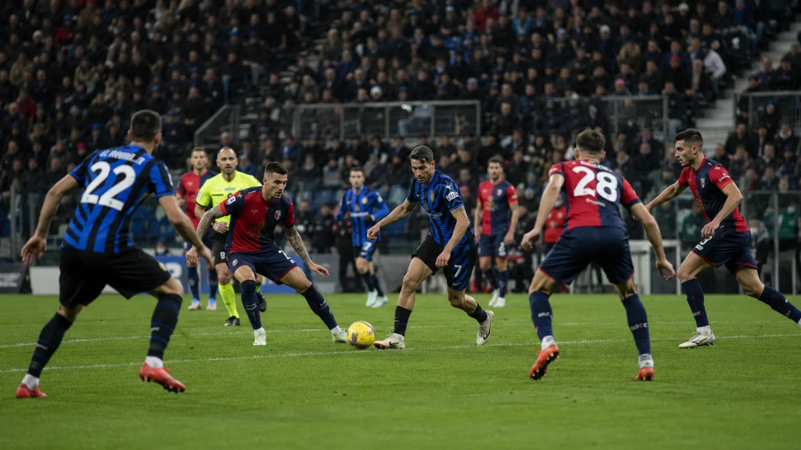 Cagliari Internazionale - phase de jeu et duel tactique en Serie A