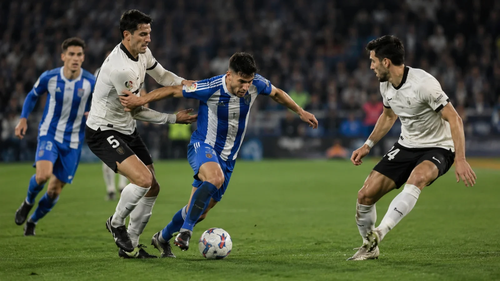 Deportivo Valencia action de match en Liga entre le Deportivo et Valencia