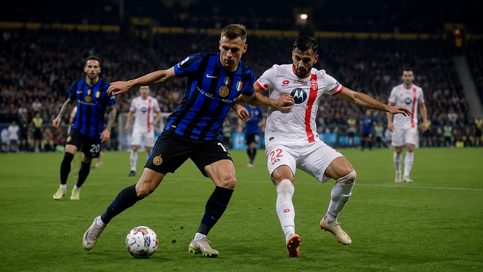 Internazionale Monza action de match en Serie A entre l’Inter et Monza