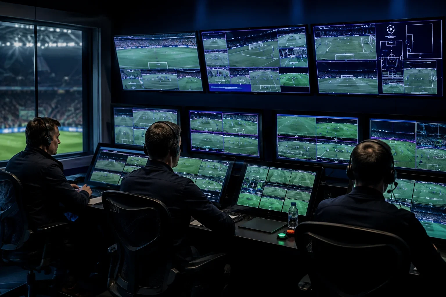 Ligue des Champions : salle de contrôle VAR pendant une rencontre européenne