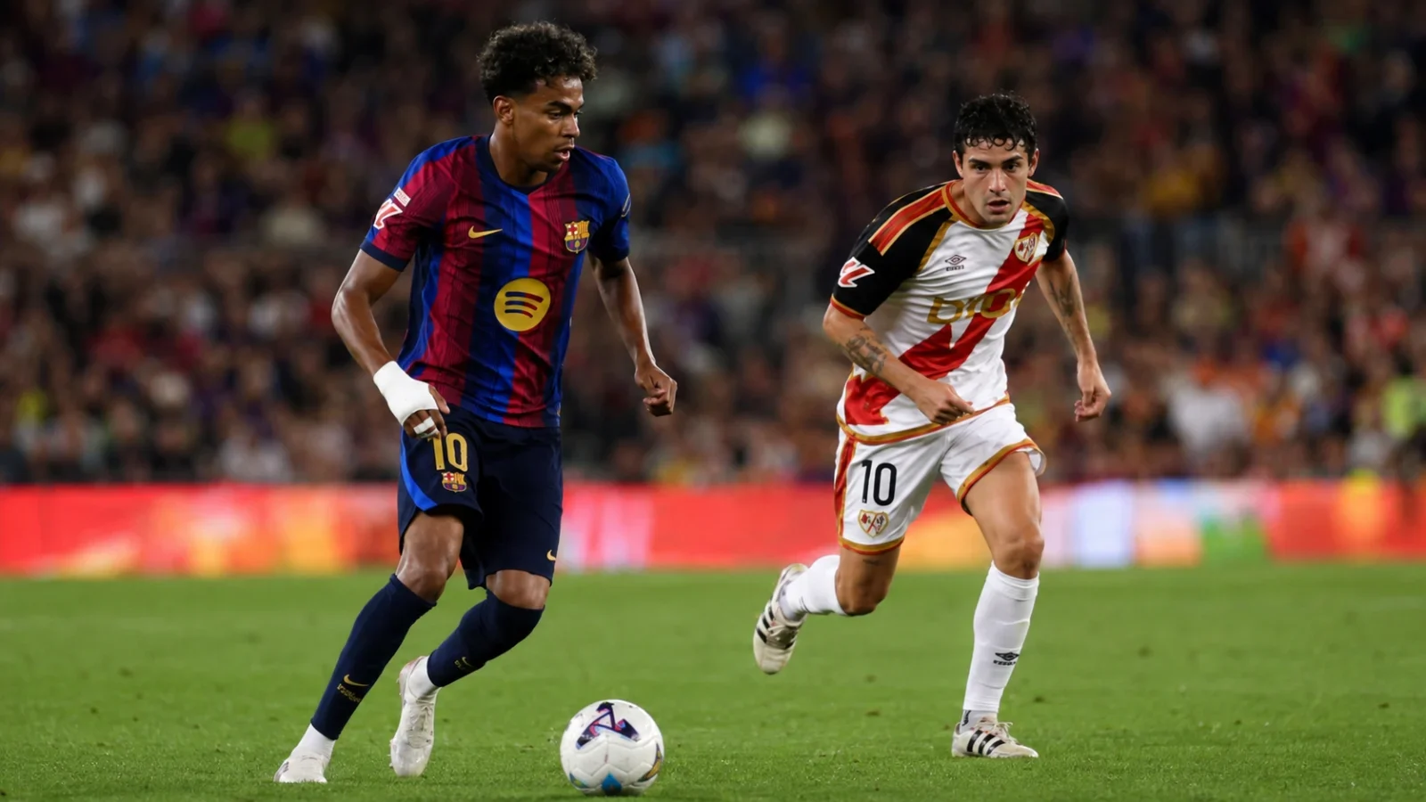 Barcelona Rayo Vallecano phase de jeu disputée en Liga