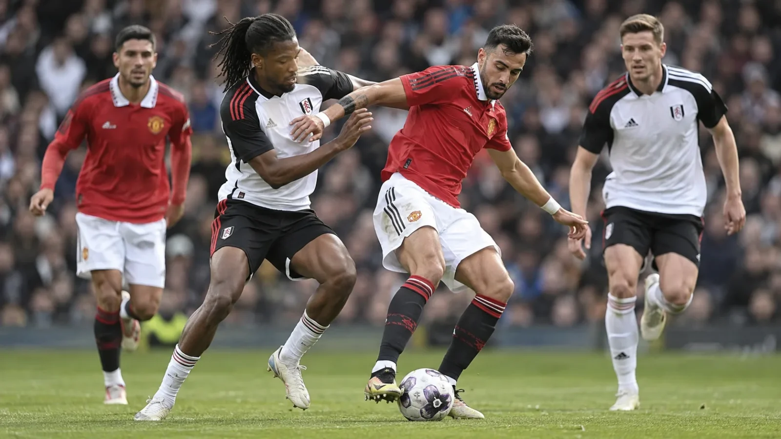 Fulham Manchester United action de jeu en Premier League