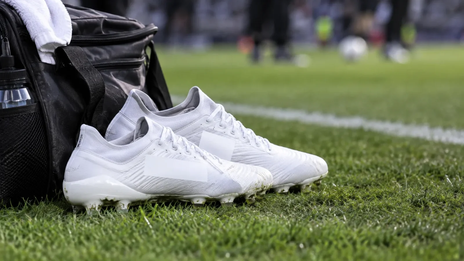 Real Madrid : Kylian Mbappé détail de crampons blancs au logo masqué
