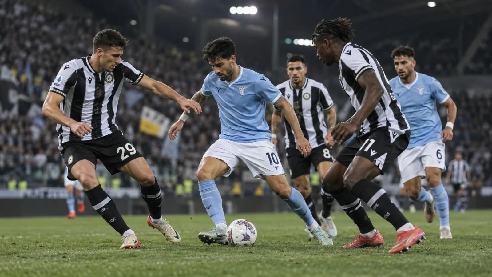 Udinese Lazio action de milieu de terrain en Serie A