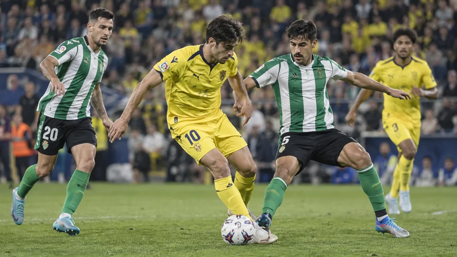 Villarreal Real Betis Balompié duel au milieu de terrain